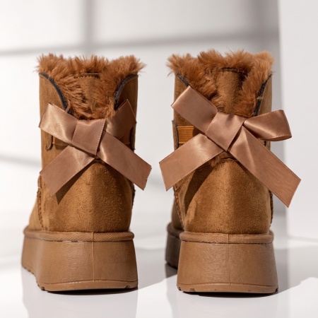 Cizme dama tip UG cu fundita maro suede EMA49, 2, modlet.ro