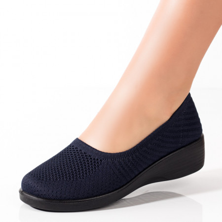 Pantofi dama, Espadrile dama cu platforma din material textil albastre ZEF09442 - zeforia.ro