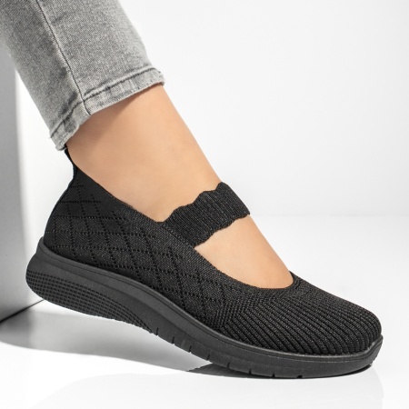 Espadrile dama cu talpa groasa negre EMA12, 3, modlet.ro
