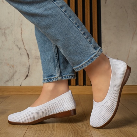 Espadrile dama cu talpa joasa din material textil albe ZEF13064, 2, zeforia.ro