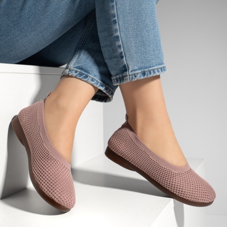 Espadrile dama cu talpa joasa din material textil roz MOD13064, 4, modlet.ro