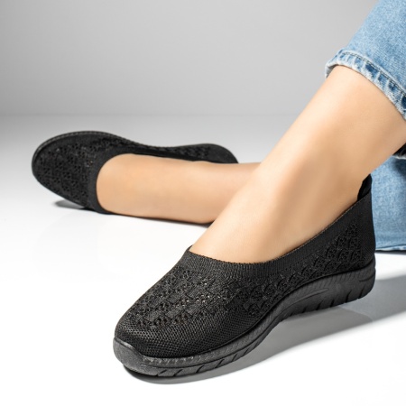 Espadrile dama din material textil cu perforatii negre ZEF13058, 3, zeforia.ro