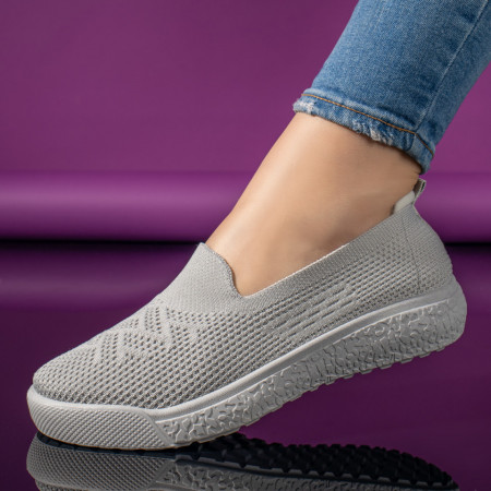 Espadrile dama sport cu talpa joasa gri ZEF11164