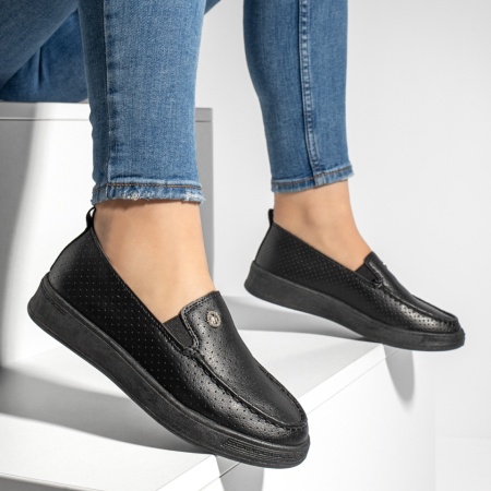 Espadrile sport dama cu insertie de material elastic negre MOD13179, 3, modlet.ro