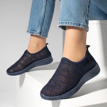 Incaltaminte dama, Espadrile sport dama cu perforatii albastru inchis MOD13061, modlet.ro