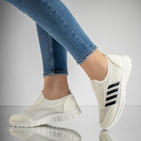 Espadrile sport dama cu talpa groasa albe MOD13181, 2, modlet.ro