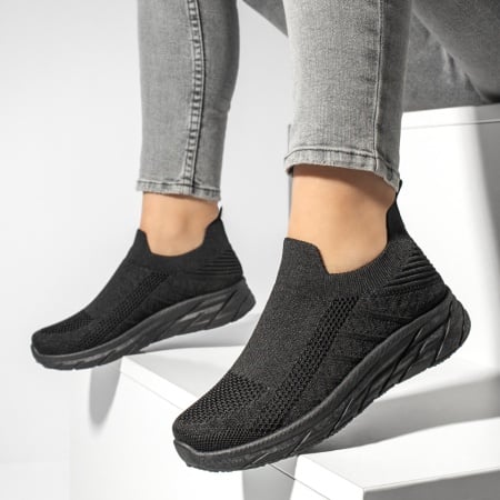 Espadrile sport dama, Espadrile sport dama cu talpa groasa negre ZEF13176, zeforia.ro