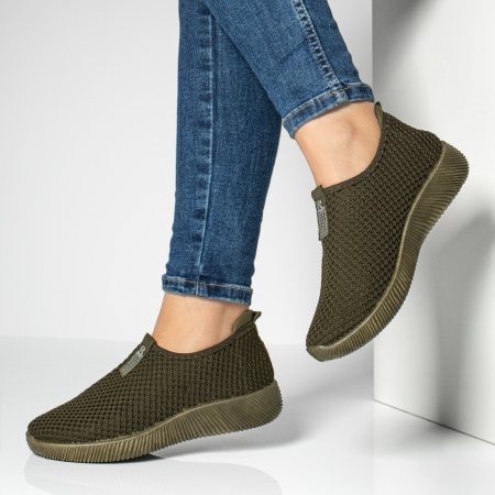 Espadrile sport dama, Espadrile sport dama cu talpa joasa verzi MOD13065, modlet.ro