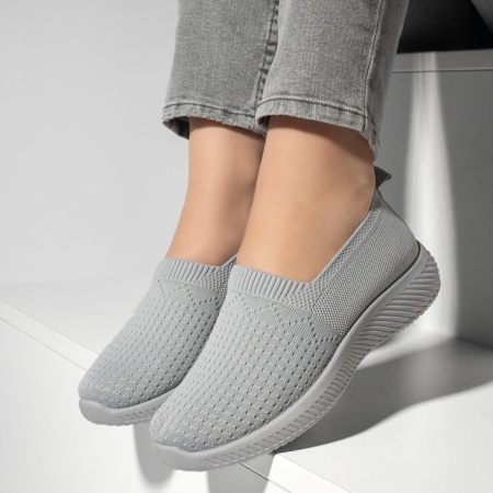 Espadrile sport dama din material textil gri MOD13173, 1, modlet.ro