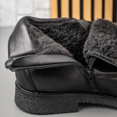 Ghete barbati cu siret negre din Piele naturala MOD07477, 4, modlet.ro