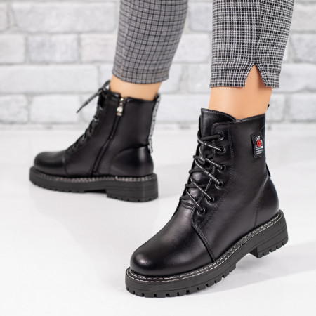 Ghete Dama, Ghete cu siret si fermoar negre dama MOD07168, modlet.ro