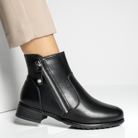 Ghete dama cu fermoar negre MOD06651, 3, modlet.ro