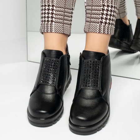 Ghete dama cu fermoar negre MOD12205, 3, modlet.ro