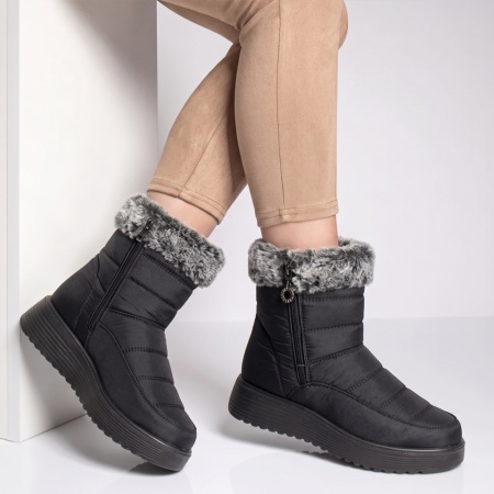 Ghete dama din fas cu talpa groasa negre GINA29, 3, modlet.ro
