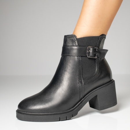 Ghete dama negre cu fermoar din Piele naturala MOD09866