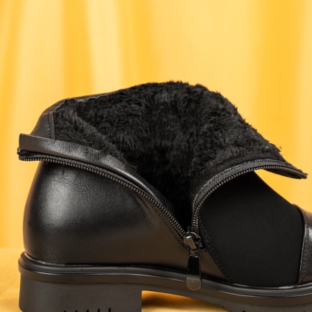 Ghete dama negre cu fermoar MOD07124, 2, modlet.ro