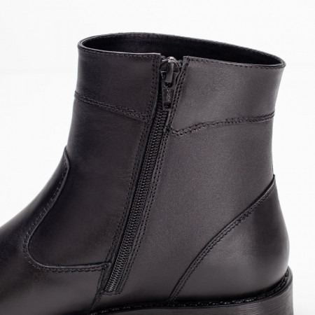Ghete negre barbati din Piele naturala cu fermoar MOD02508, 4, modlet.ro
