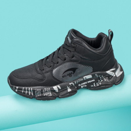 Ghete barbati, Ghete sport barbatesti negre cu alb MDL07956 - modlet.ro