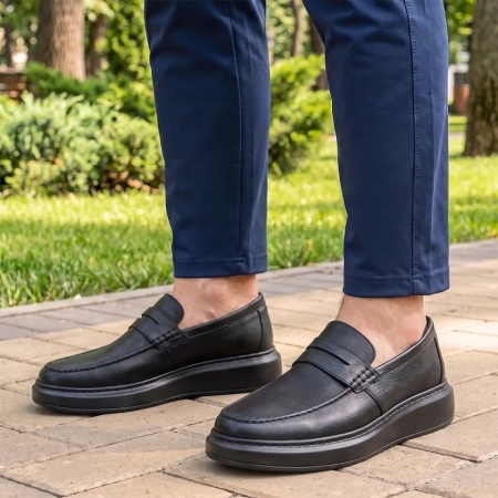 Mocasini barbati negri din Piele naturala LEO11, 3, modlet.ro