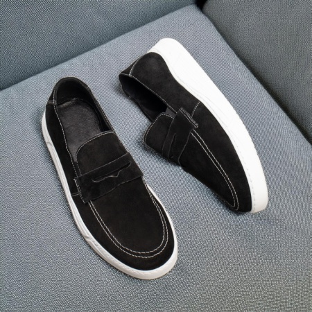Mocasini barbati negri suede din Piele Naturala MOD03587, 3, modlet.ro