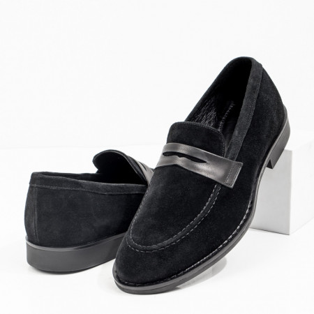 Mocasini barbati negri suede din Piele naturala ZEF08367, 4, zeforia.ro