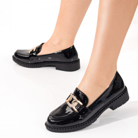 Mocasini dama cu talpa joasa negri luciosi MOD09810, 3, modlet.ro
