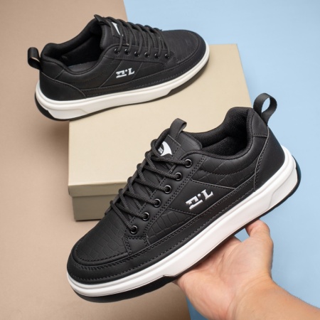 Pantofi barbati casual cu siret si talpa groasa negri MOD13954