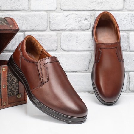 Pantofi barbati casual maro din Piele naturala MOD11277, 1, modlet.ro