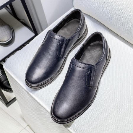 Pantofi casual barbati albastri din Piele naturala MOD11277, 2, modlet.ro