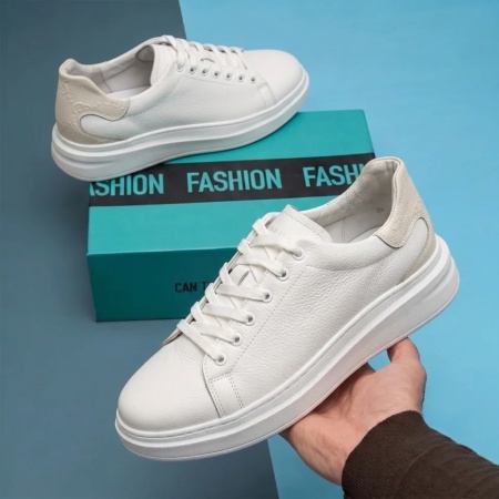 Pantofi casual barbati cu siret albi din Piele naturala TOM11, 2, modlet.ro