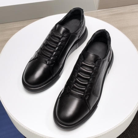 Pantofi casual barbati cu siret elastic negri din Piele naturala MOD13001, 2, modlet.ro