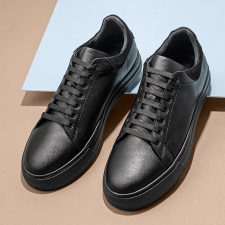 REDUCERI INCALTAMINTE, Pantofi casual barbati din Piele Naturala negri MOD11906, modlet.ro