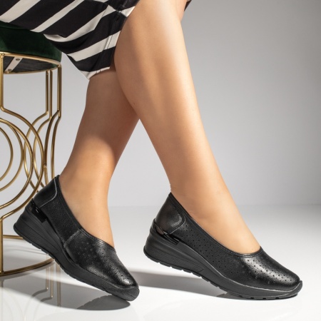 Pantofi casual cu platforma negri din Piele naturala MOD13241, 2, modlet.ro