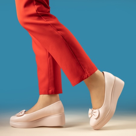 Pantofi casual dama cu platforma bej MOD10182
