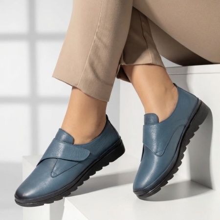 Pantofi casual dama cu scai albastri din Piele naturala MOD10350, 2, modlet.ro