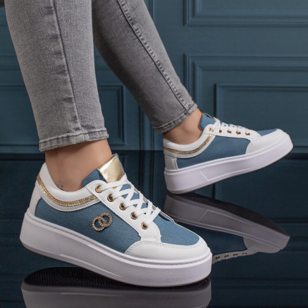 Pantofi casual dama cu talpa groasa albastri MOD11121, 2, modlet.ro