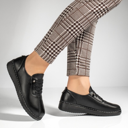 Pantofi casual dama cu talpa joasa negri MOD09982