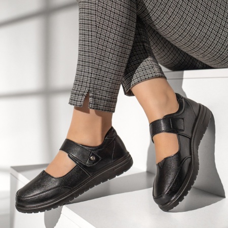Pantofi casual dama cu talpa joasa negri MOD13072, 2, modlet.ro