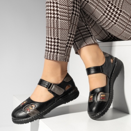 Pantofi casual dama cu talpa joasa negri MOD14271, 2, modlet.ro