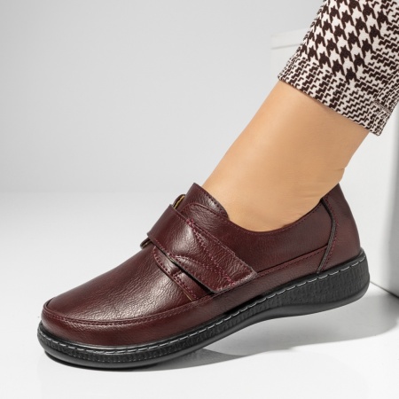 Pantofi casual dama cu talpa joasa visinii LILI9, 2, modlet.ro