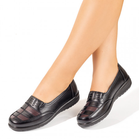 Pantofi casual dama negri cu insertii de material elastic IOANA1, 3, modlet.ro