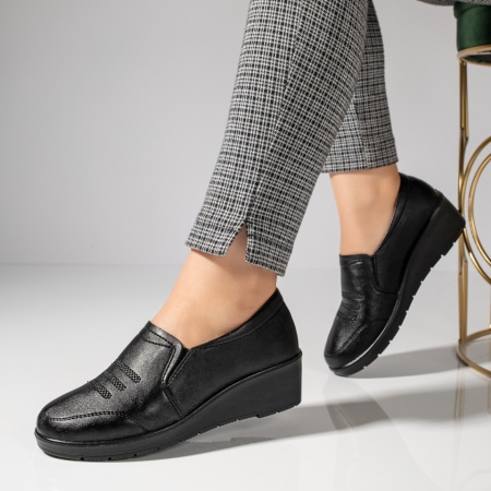 Pantofi casual dama negri cu platforma MOD08434, 3, modlet.ro