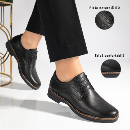 Pantofi casual dama negri din Piele naturala MOD10892, 3, modlet.ro