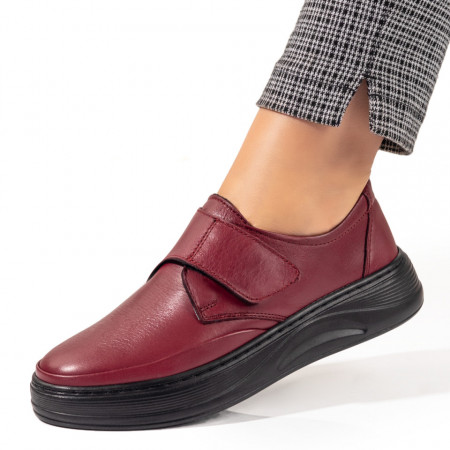 REDUCERI INCALTAMINTE, Pantofi casual dama visinii din Piele naturala cu scai MOD10462, modlet.ro