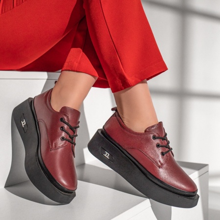 Pantofi casual dama visinii din Piele naturala MOD10461, 2, modlet.ro