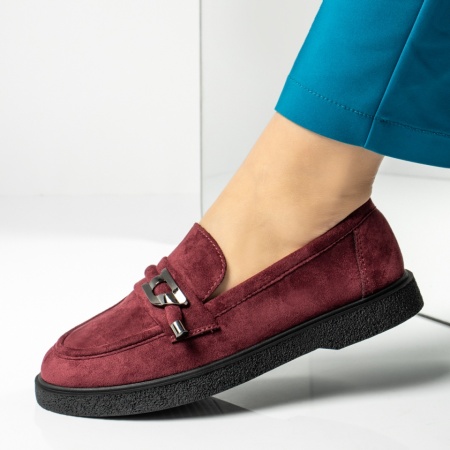Pantofi casual dama visinii suede IRIS21, 2, modlet.ro