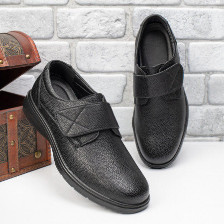 produse sf(NU ACTIVATI), Pantofi casual negri cu scai barbati MOD11227, modlet.ro