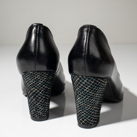 Pantofi cu toc dama negri din Piele naturala MOD11002, 2, modlet.ro