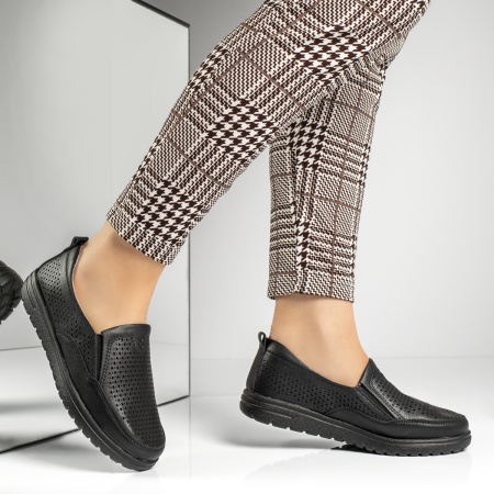Pantofi dama casual cu perforatii negri MOD13282, 3, modlet.ro
