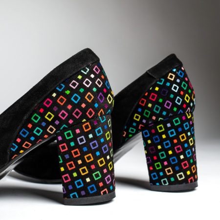 Pantofi dama cu toc gros negru suede din Piele naturala MOD12943, 2, modlet.ro